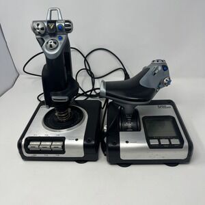 Saitek X52 Throttle & Stick Flight Controls PC Powers Up - Not Tested-For Parts